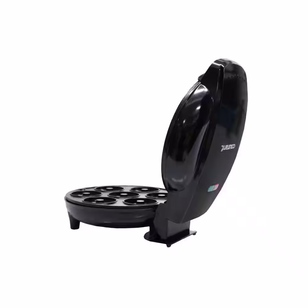 Courant Mini Donut Maker Machine Dessert Specialty Appliance Kid-Friendly with Non-stick Surface Makes 7 Doughnuts Black