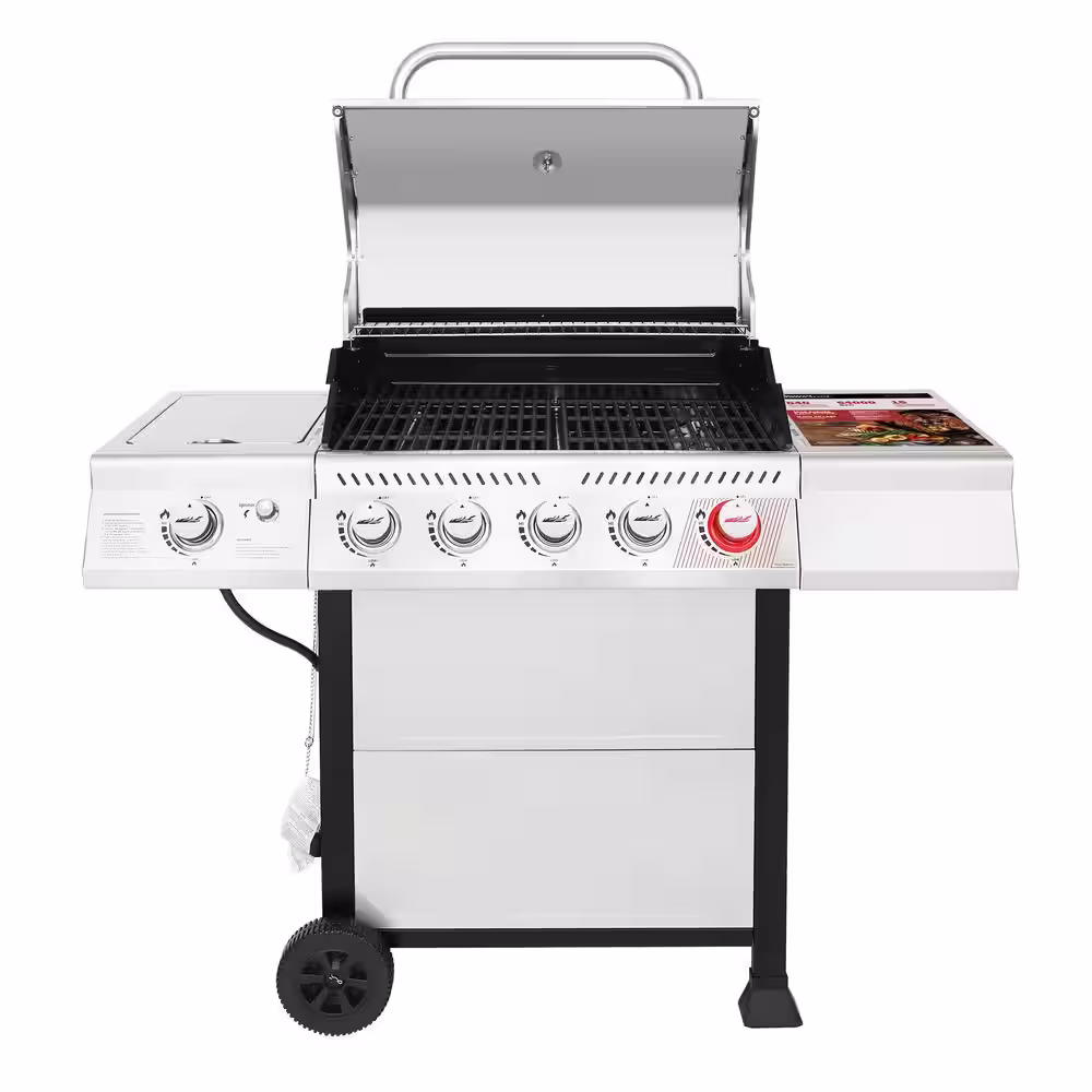 Royal Gourmet 5-Burner Propane Gas Grill in Stainless Steel with Sear Burner and Side Burner