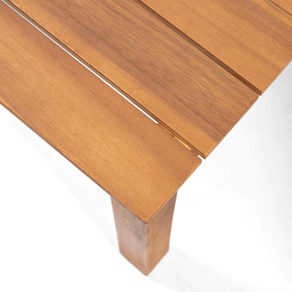 Noble House Temecula Brown Patina 4-Piece Wood Patio Conversation Set with Cream Cushions