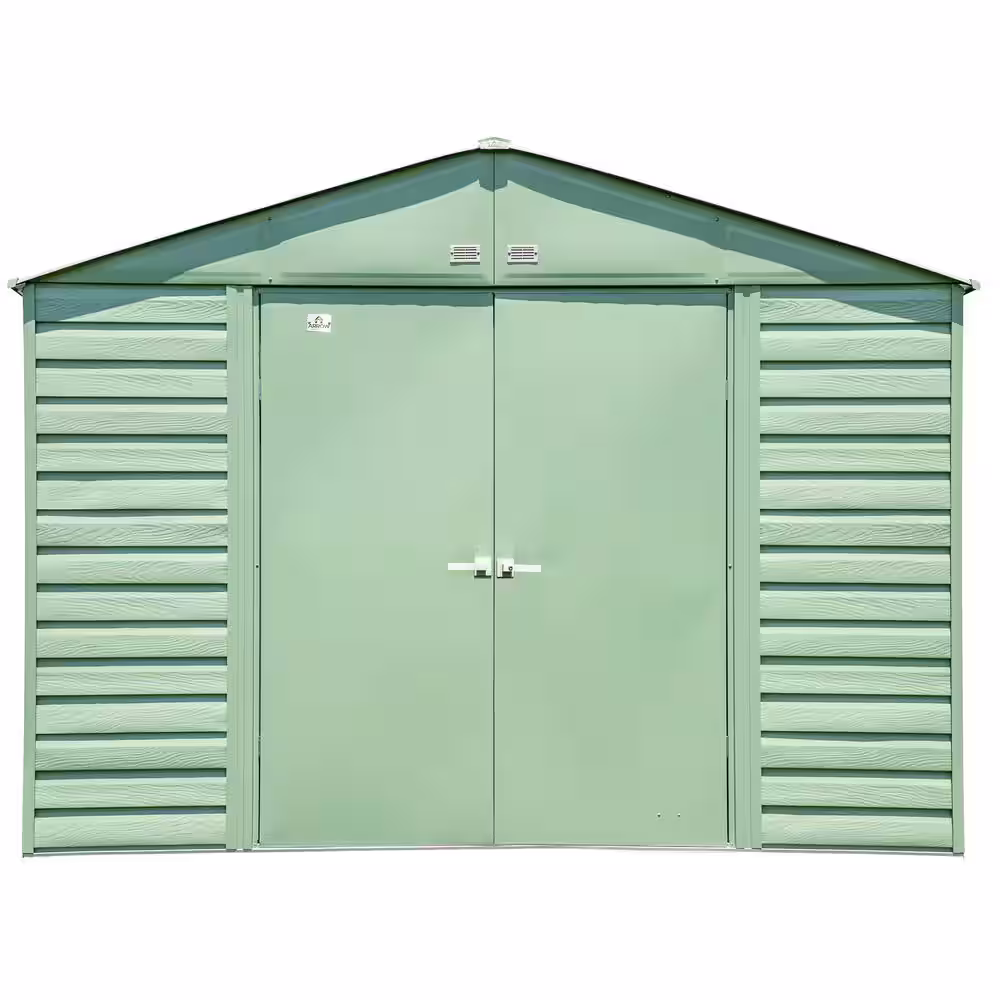Arrow Select 10 ft. W x 14 ft. D Sage Green Metal Shed (129 sq. ft.)