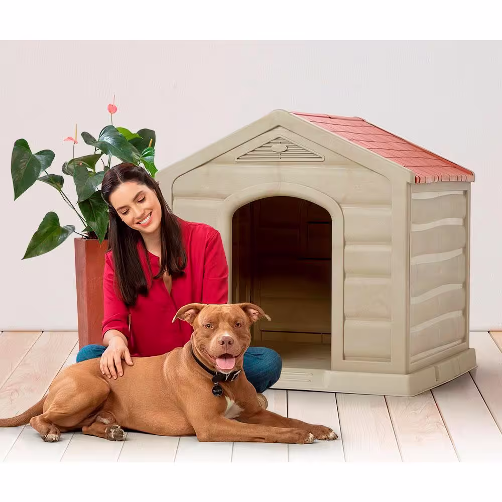Rimax Large Breed Dog House in Taupe