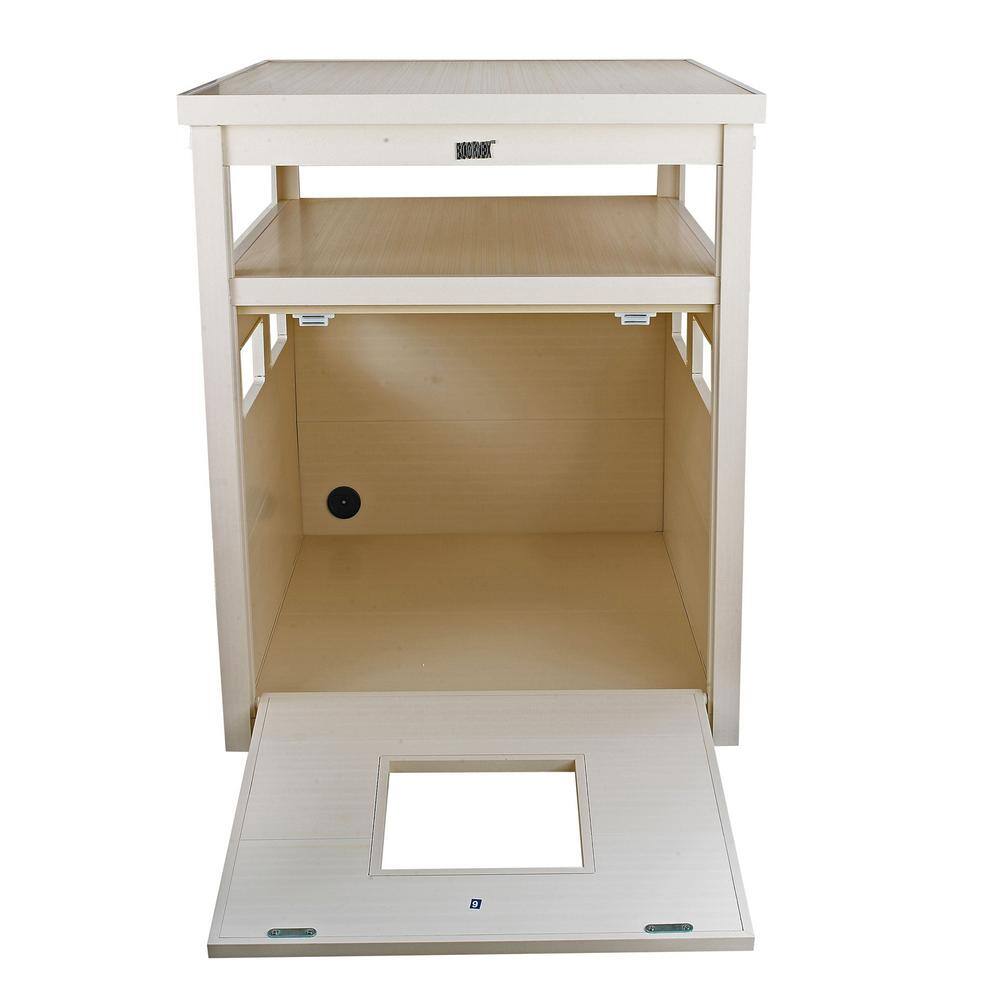 None ECOFLEX Jumbo Litter Box Cover End Table in Antique White