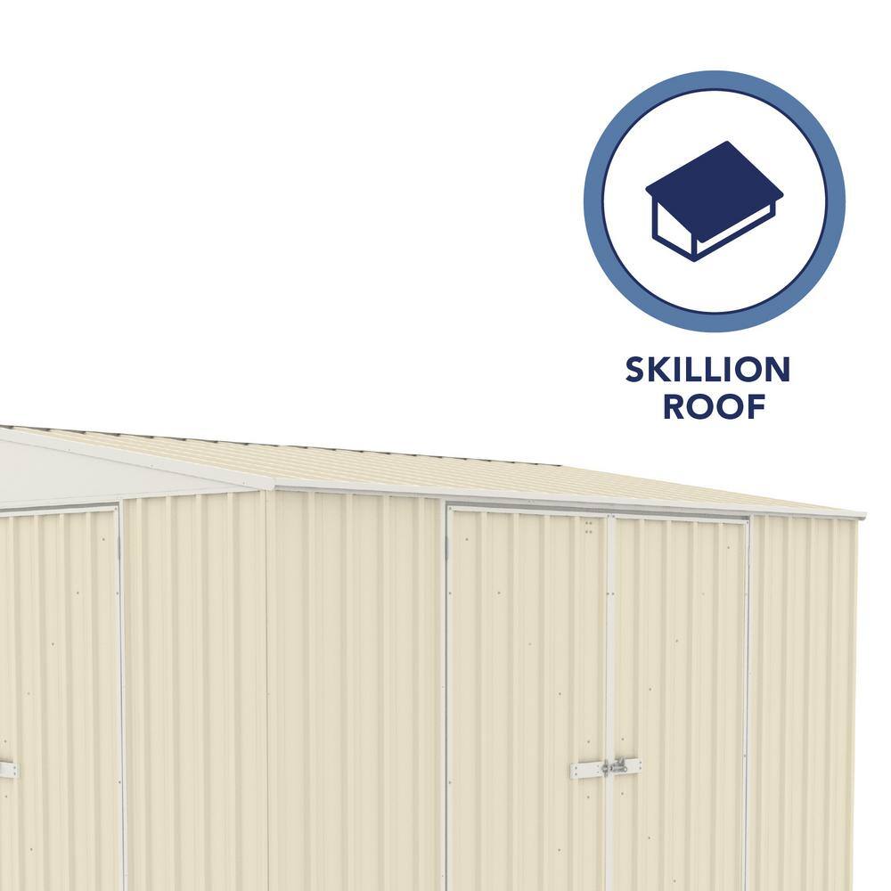 ABSCO 10 ft. W x 5 ft. D Metal Bike Shed in Classic Cream with SNAPTiTE assembly system 60 sq. ft.