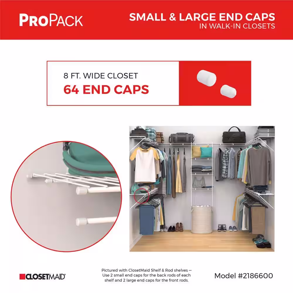 ClosetMaid ProPack Small and Large Wire Shelving End Caps (350-Piece)