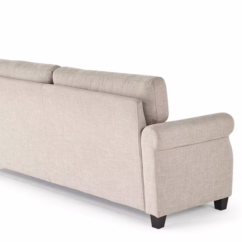 Zinus Josh 2-Seat Beige Upholstered Loveseat