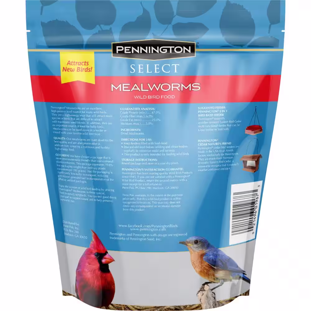 Pennington 17.6 oz. Select Mealworms Wild Bird Food