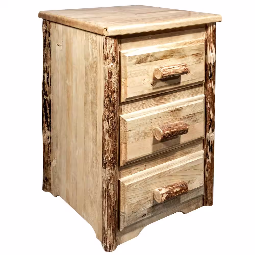 MONTANA WOODWORKS Glacier Country Collection 3-Drawer Stained and Lacquered Nightstand