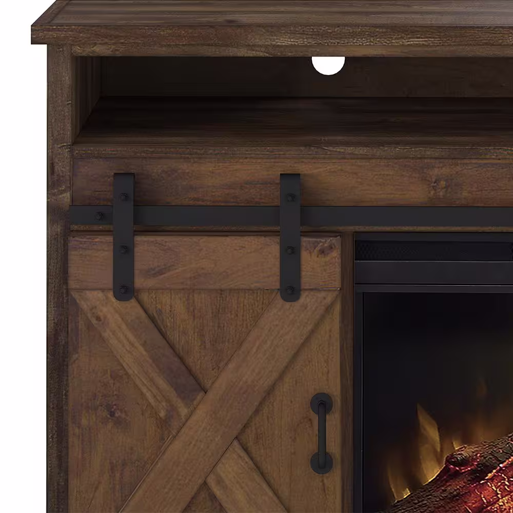 Bridgevine Home 66 in. Fully Assembled Brown TV Stand, Fits TV's up to 70 in.