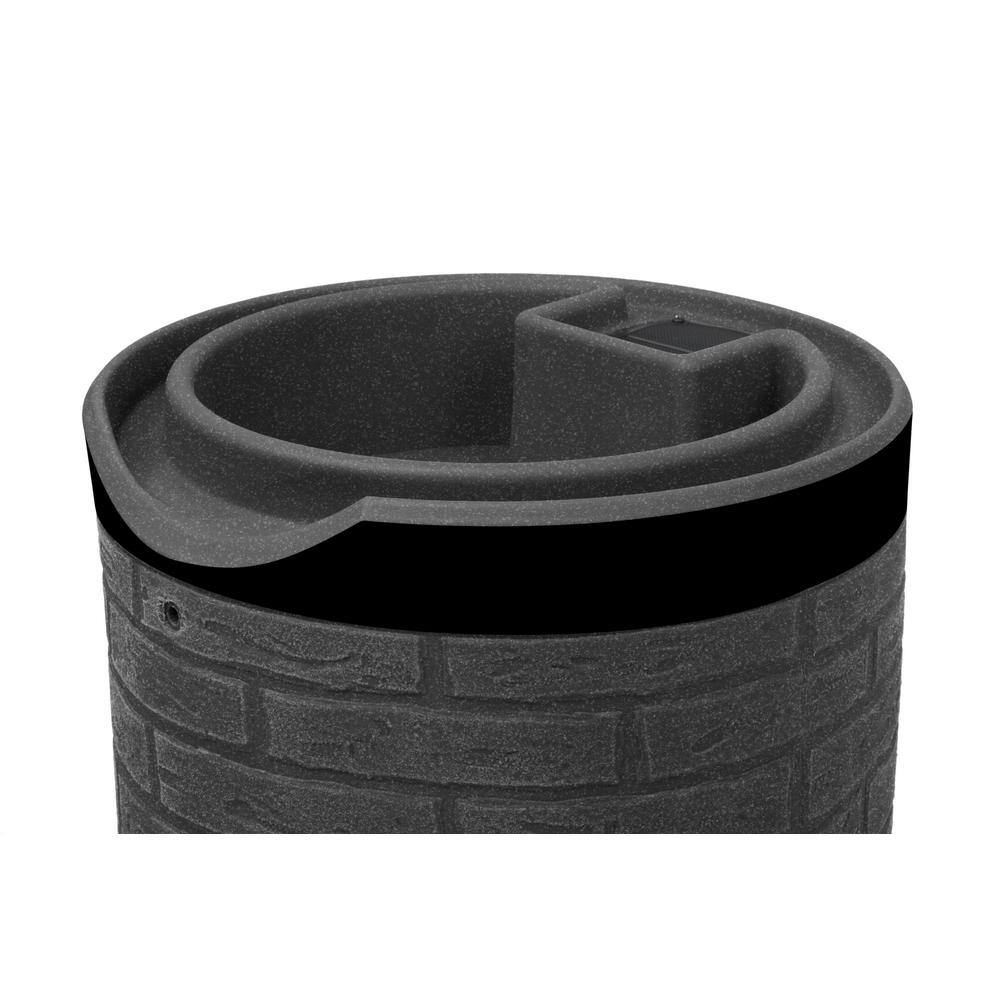 Good Ideas Impressions Downton 50 Gallon Darkened Ribs Dark Granite Rain Barrel