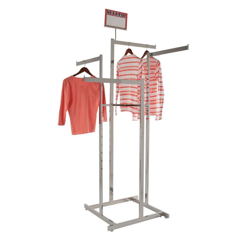 Econoco Chrome Metal Clothes Rack 44 in. W x 72 in. H