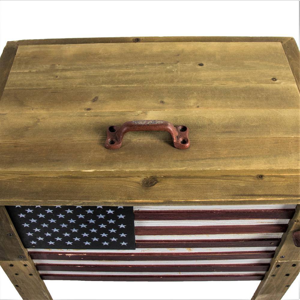 BACKYARD EXPRESSIONS PATIOÂ Â·Â HOMEÂ Â·Â GARDEN 57 Qt. Wooden American Flag Patio Cooler