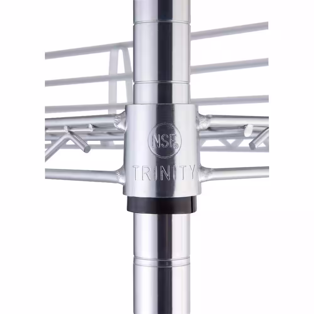 TRINITY 16-Pack Chrome 6-Tier Rolling Steel Wire Shelving Unit (48 in. W x 77 in. H x 18 in. D)