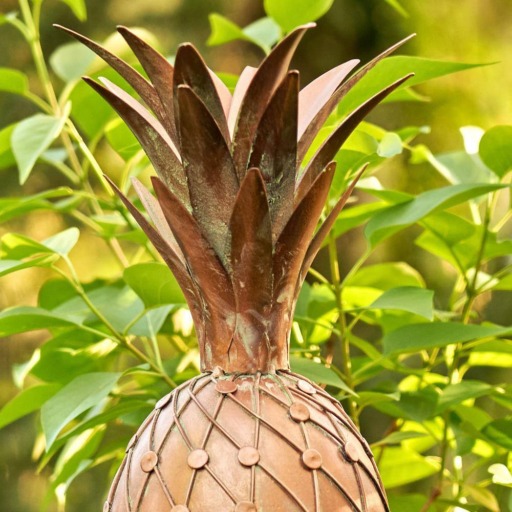 None 67.25 in. Tall Pineapple Shaped Copper Finish Birdhouse Stake