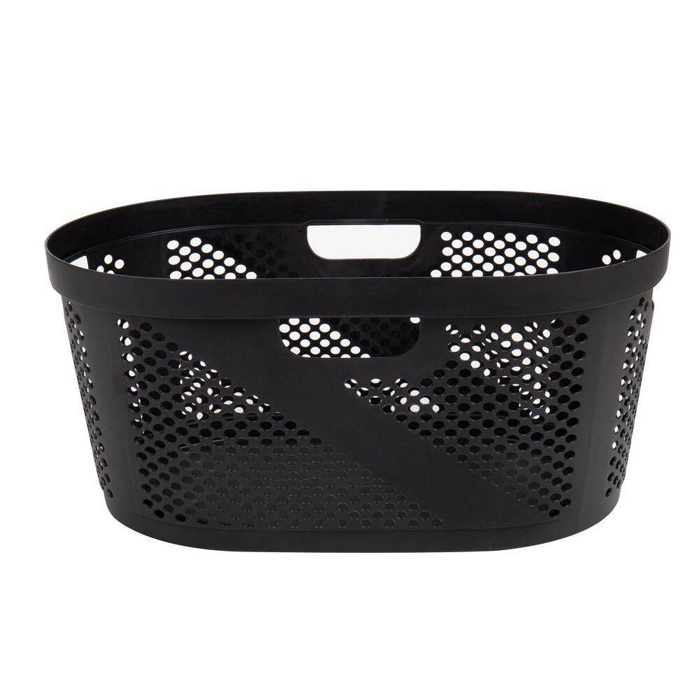 Mind Reader Basket Collection, Laundry Basket, 40 Liter (10kg/22lbs) Capacity, Cut Out Handles, Set of 2, Black