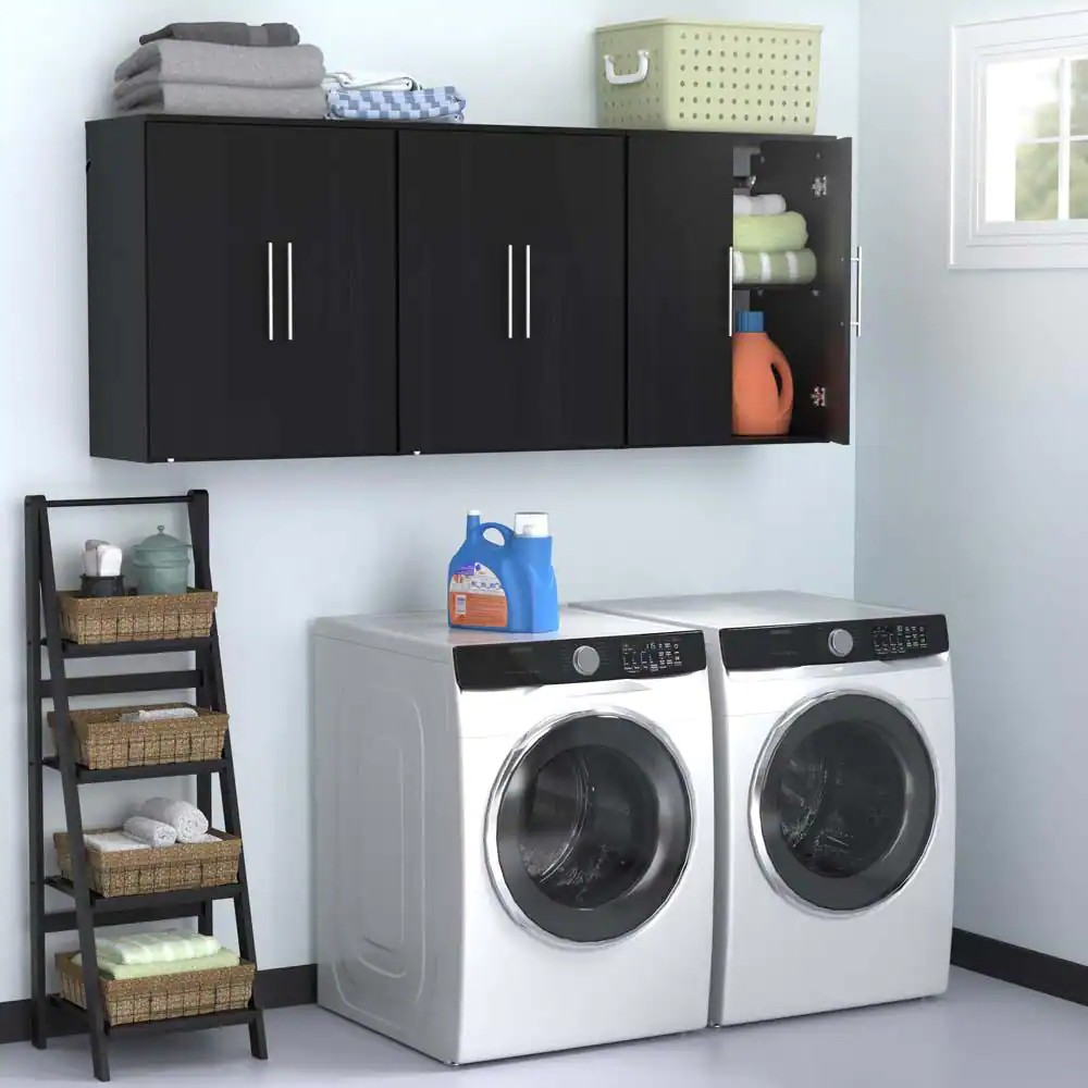 ClosetMaid Style+ 14.59 in. D x 25.12 in. W x 31.28 in. H Noir Laundry Room Floating Cabinet Kit with Modern Doors