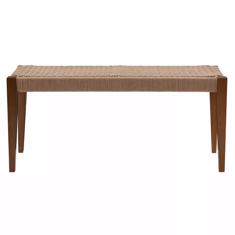 Powell Company Marlene 40 in. W Brown 18 in. H 14 in. D Rectangle Woven Rope Seat Bench