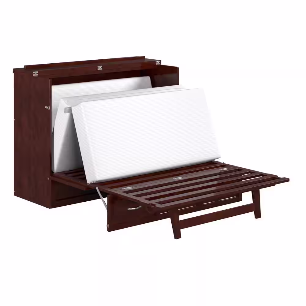 AFI Deerfield Murphy Bed Chest Full Walnut with Charger