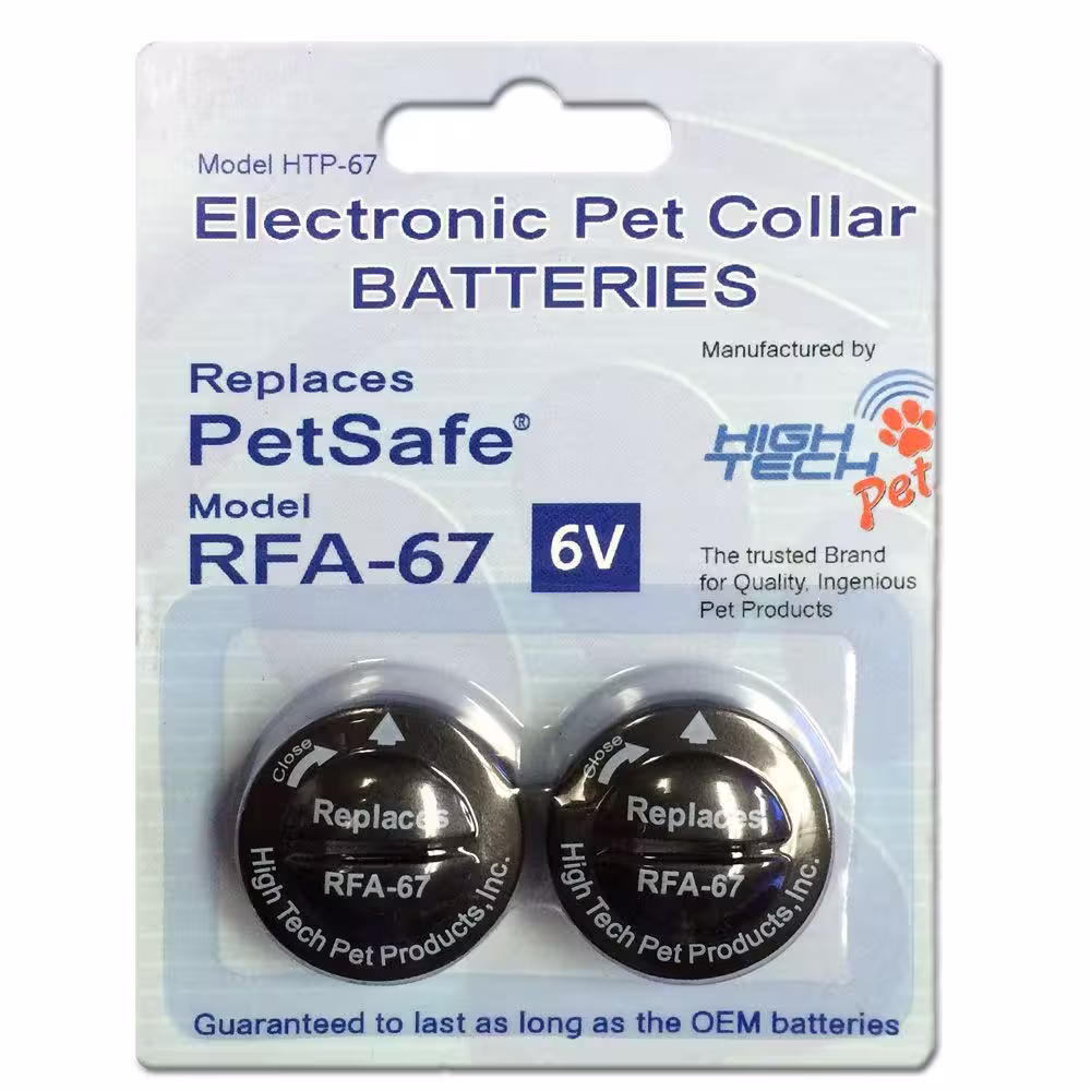 High Tech Pet PetSafe Compatible RFA-67 6-Volt Replacement Battery (2-Pack)