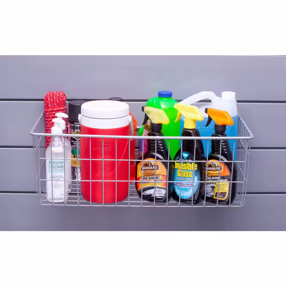 CROWNWALL 24 in. L x 12 in. W Slatwall Deep Wire Basket (2-Pack)