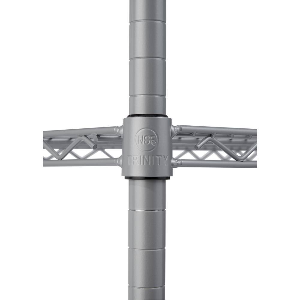 TRINITY 16-Pack Gray 5-Tier Rolling Steel Wire Shelving Unit (48 in. W x 77 in. H x 48 in. D)