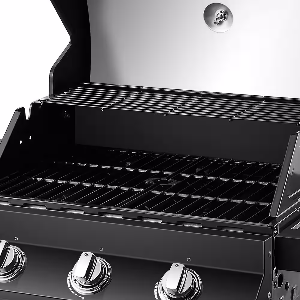 Dyna-Glo Premier 3-Burner Natural Gas Grill in Black with Folding Side Tables