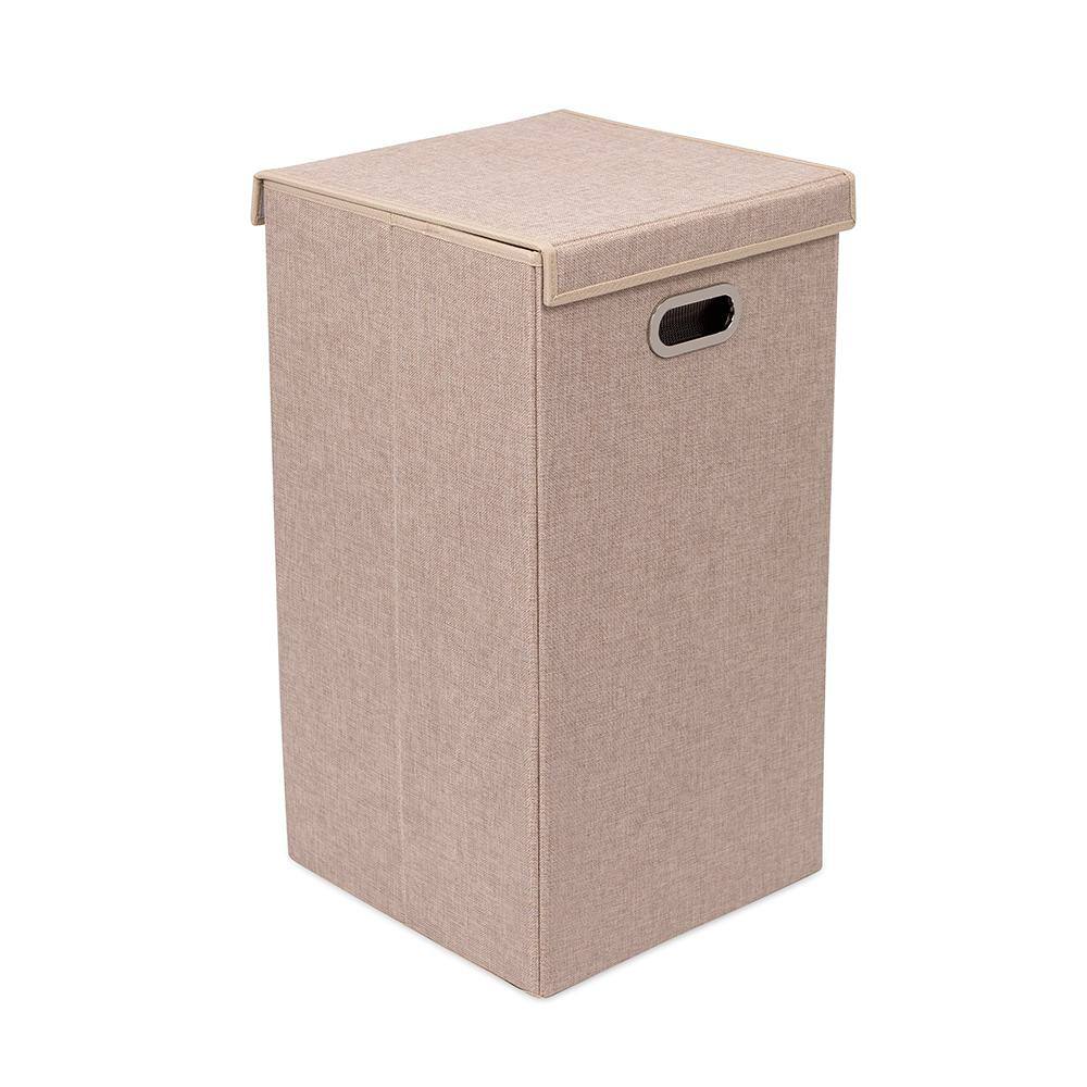 BirdRock Home Cream Single Laundry Hamper with Lid and Removable Liner