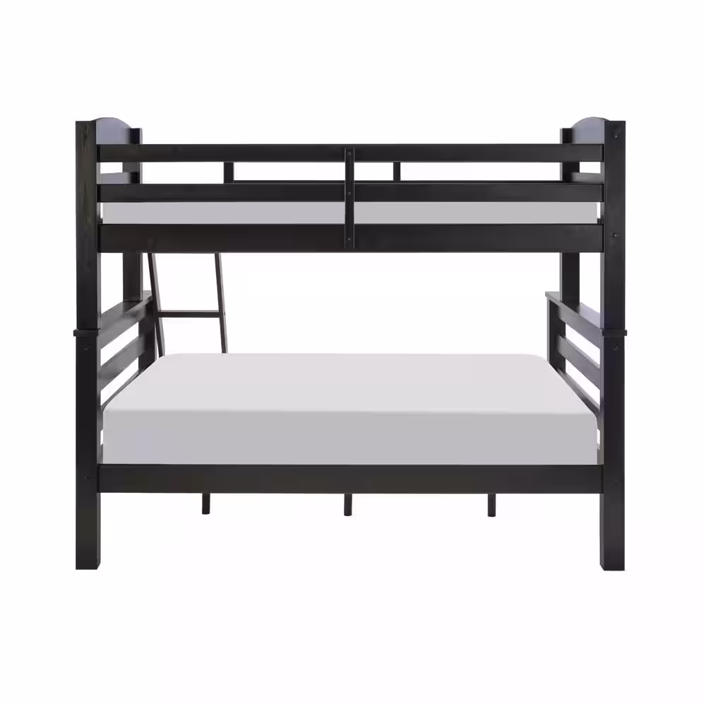 Powell Company Sanders Black Twin Over Full Bunk Bed with Heavy Duty Slats