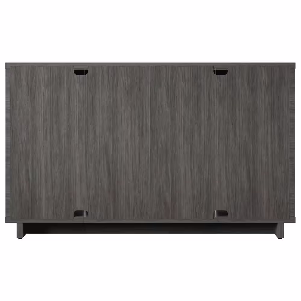 Twin Star Home Crete Oak MDF 59.5 in. Coastal Sideboard with Linen Inspired Accents