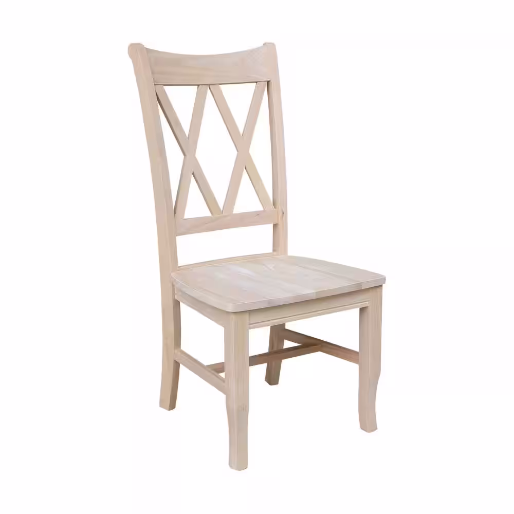 International Concepts Unfinished Wood Double X-Back Dining Chair (Set of 2)