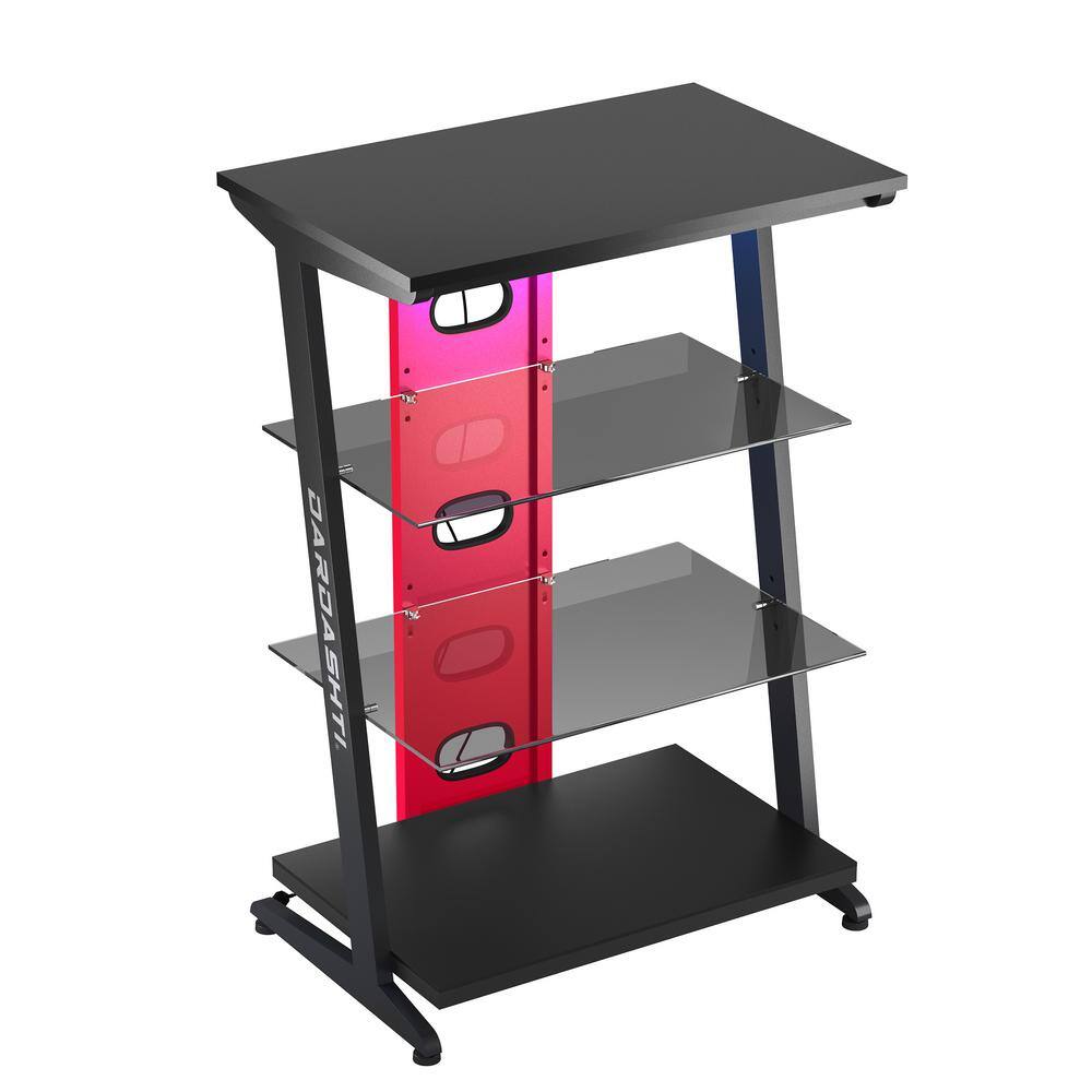 None Dardashti 15.75 in. Ruby Red Rectangle 4-Tier gaming Shelving Unit S1-21- Ruby Red