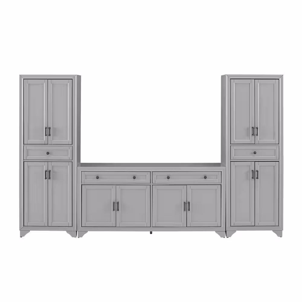 CROSLEY FURNITURE Tara Gray Sideboard Set with Pantries
