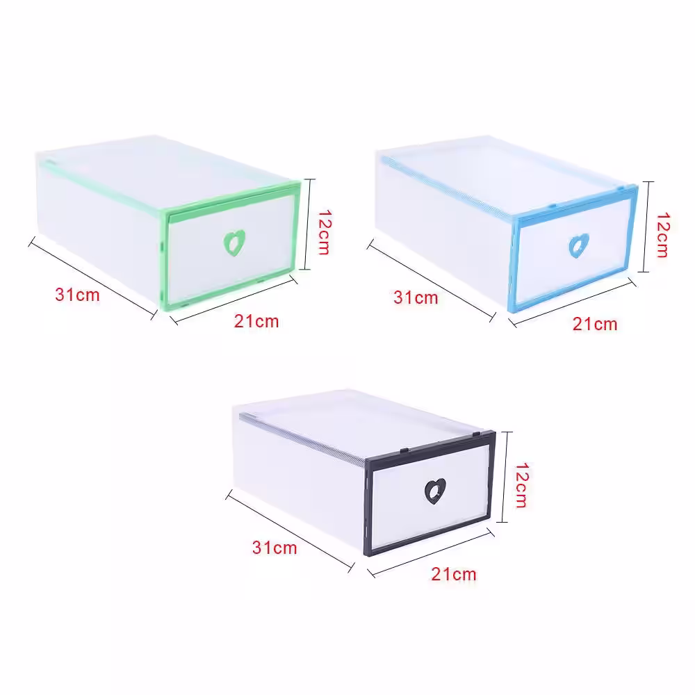 None 20-Pair Stackable Clear Plastic Shoe Boxes