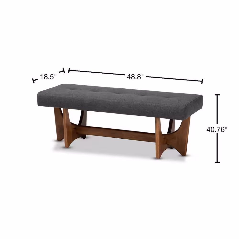 Baxton Studio Theo Dark Grey Bench