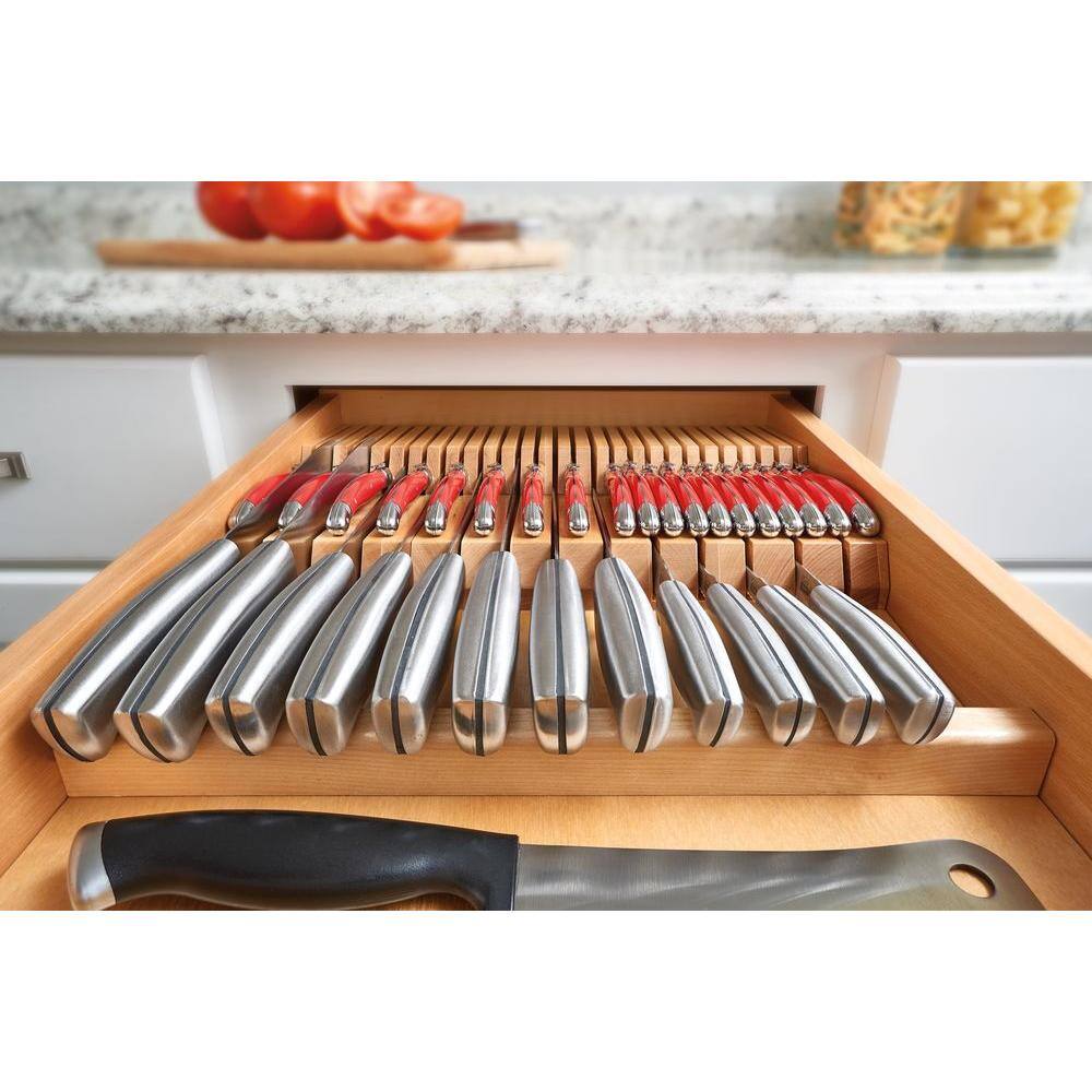 Rev-A-Shelf 2.875 in. H x 18.5 in. W x 22 in. D Double Knife Block Drawer Insert
