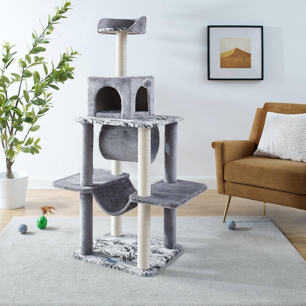 Sam's Pets Dazzle 59 in. Gray Cat Scratching Tree