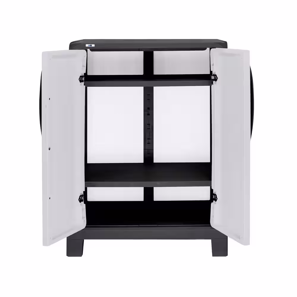 MQ ECO 90.9 in. W x 74.4 in. H x 18.1 in. D 1-Medium and 2-Large 11 Shelves Freestanding Cabinets in Black and Gray