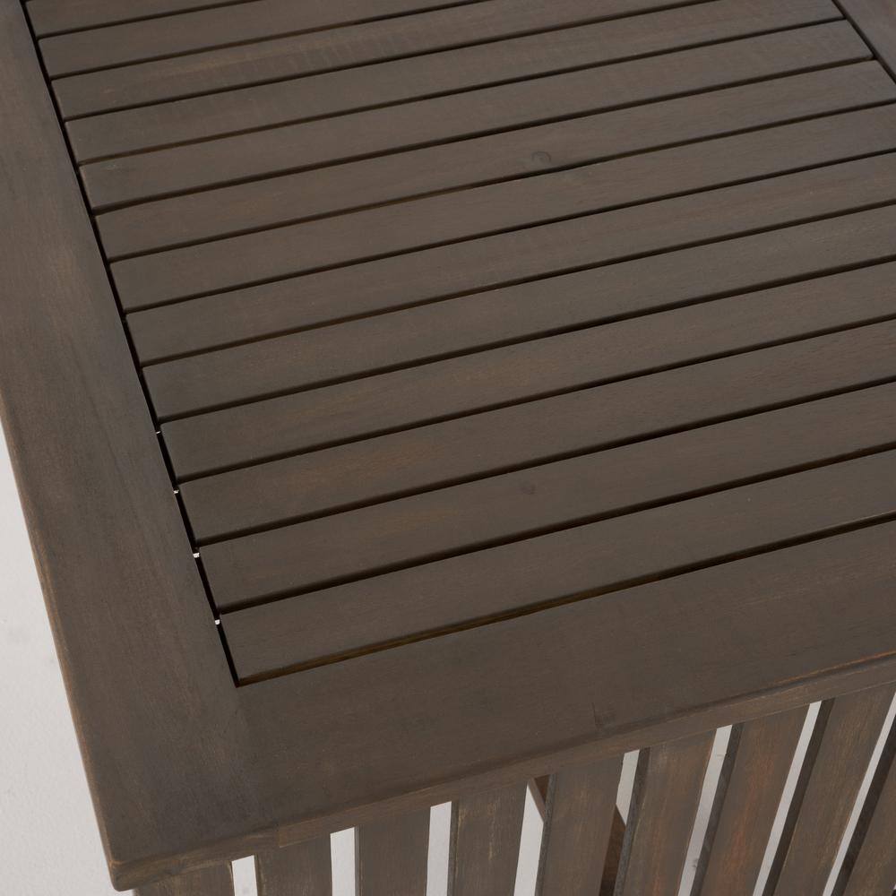 Noble House Carolina Grey 4-Piece Wood Patio Conversation Set with Cream Cushions