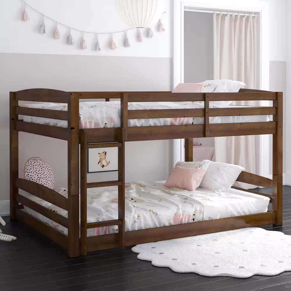 Dorel Living Noma Brown Mocha Full-Over-Full Floor Bunk Bed