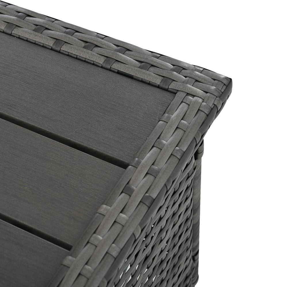 Nestfair 8-Piece Wicker Patio Conversation Set with Gray Cushions and 2 Coffee Tables