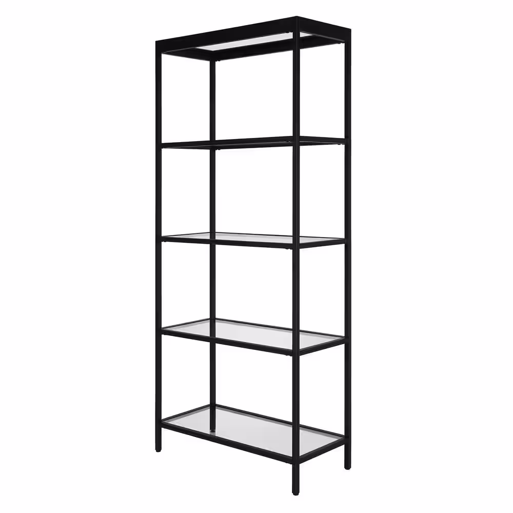 Meyer&Cross Alexis 70 in. Blackened Bronze 4-Shelf Standard Bookcase