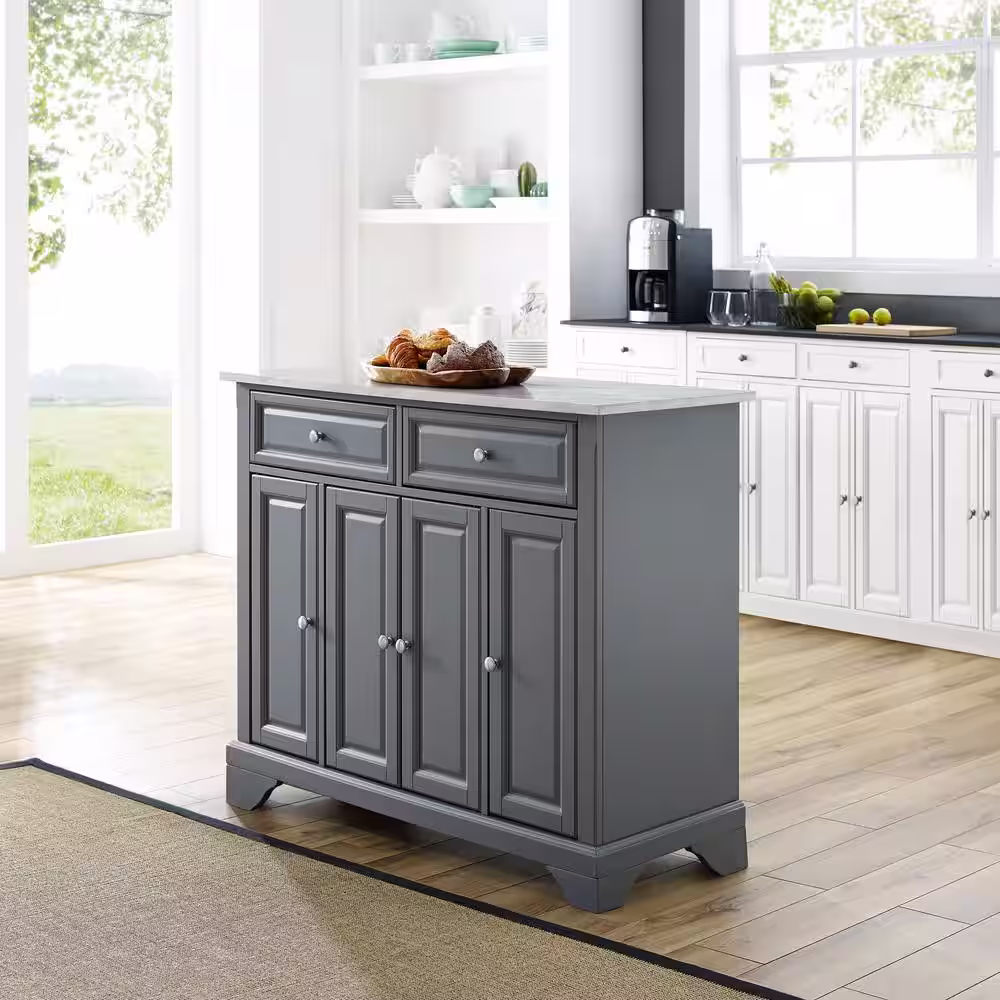 CROSLEY FURNITURE Avery Grey Kitchen Island