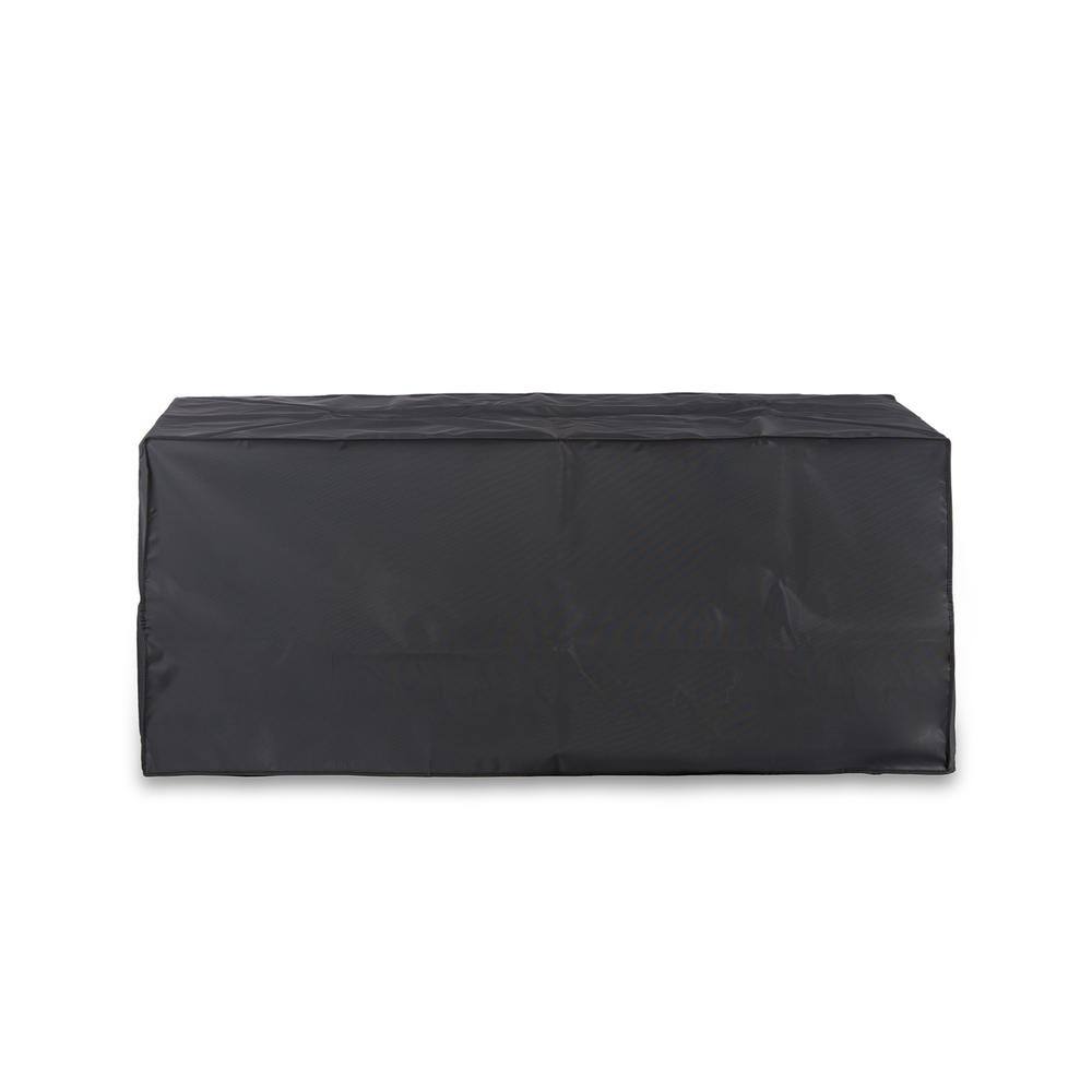 DIRECT WICKER Maxwell 58 in. x 36 in. x 24 in. Rectangle Stainless Steel Propane Fire Pit Table with Cover