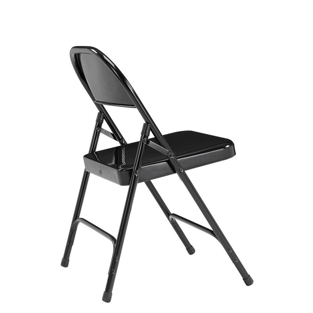 National Public Seating 50 Series Black All-Steel Folding Chair (4-Pack)
