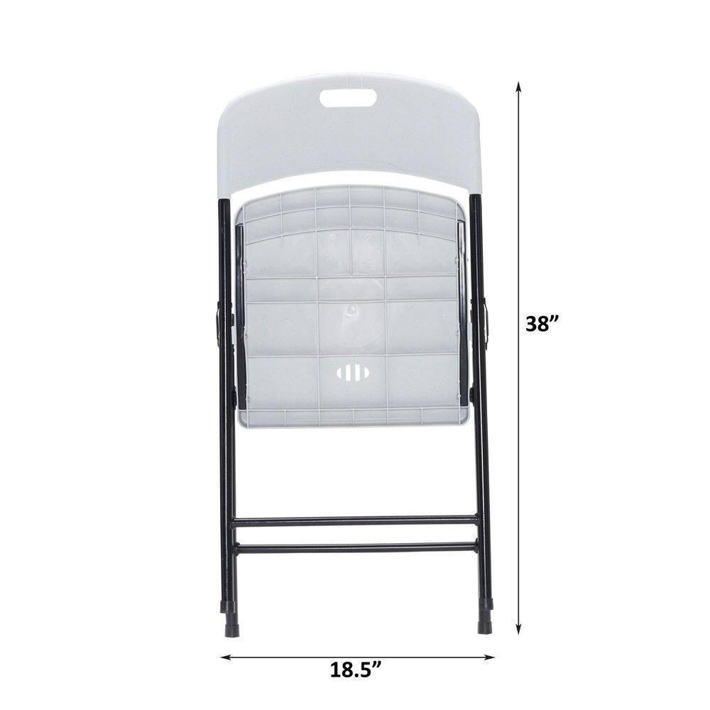 None 4 Pack Portable Plastic Folding Chairs, Sturdy Design