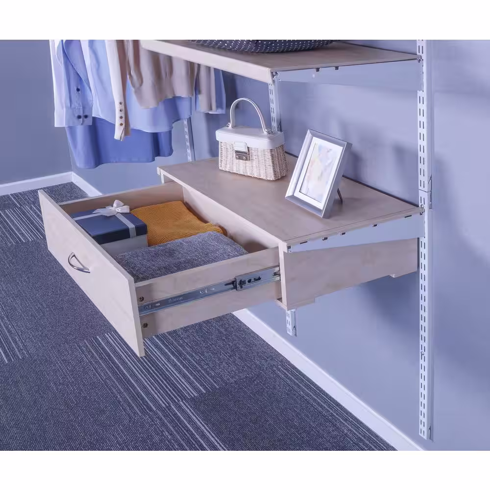 Everbilt Genevieve Birch Adjustable Closet Organizer Small Drawer Kit