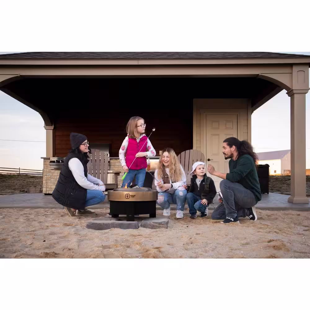 None The Hearth 13 in. H Carbon Edition Steel Fire Pit with Smokeless Technology