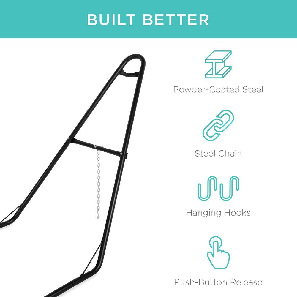 Best Choice Products 10.5 ft. Metal Hammock Stand in Black