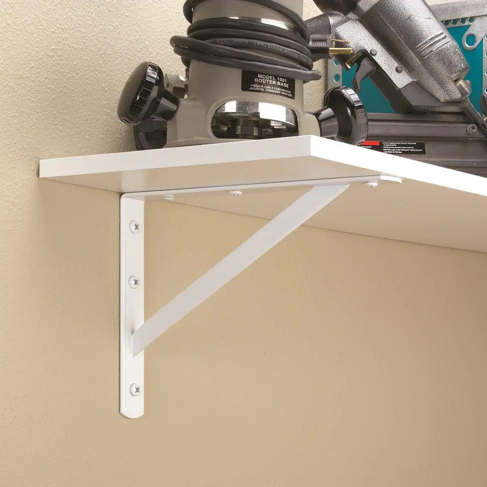 Everbilt 12 in. x 8 in. White Heavy Duty Shelf Bracket