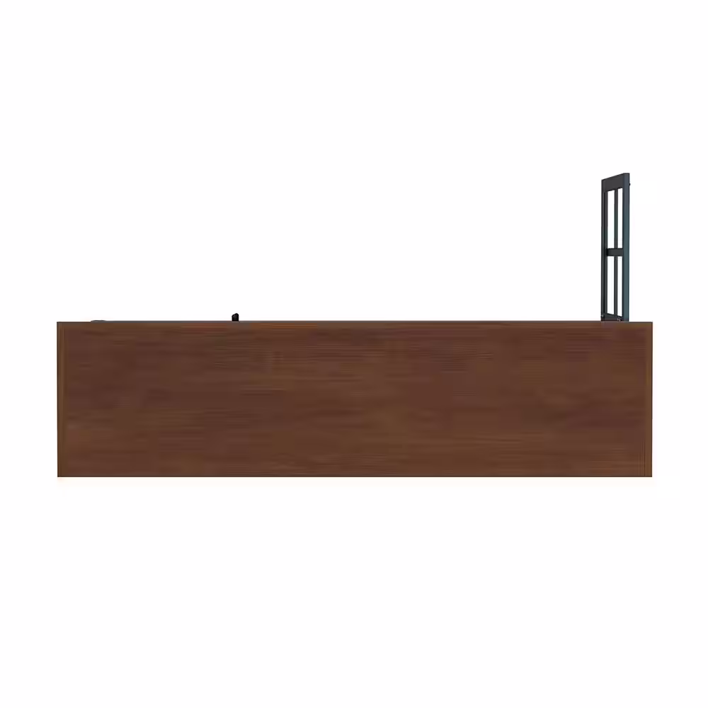 None 66 in. Fully Assembled Blue and Whiskey TV Stand, Fits TV's up to 75 in.