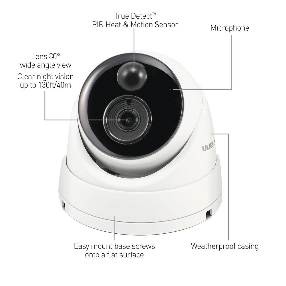 Swann Master 4K, 8-Channel, 6 Dome-Camera, Indoor/Outdoor PoE Wired 4K UHD 2TB HDD NVR Security Surveillance System